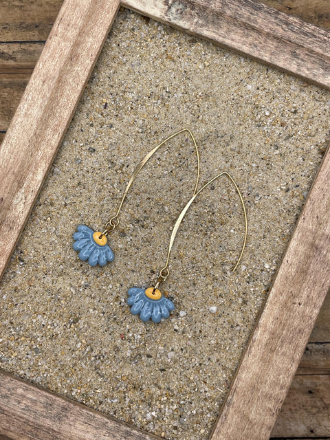 Spring Fling - Forget Me Not Blue Flower Earrings: Handmade Polymer Clay