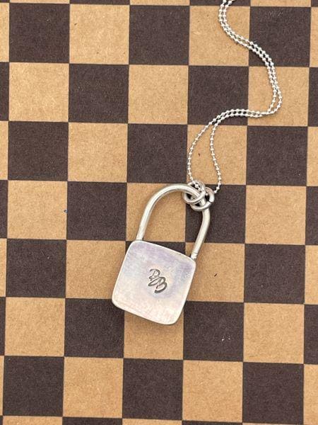 Lux - Onyx Dice with Heart Pips Faux Lock Pendant