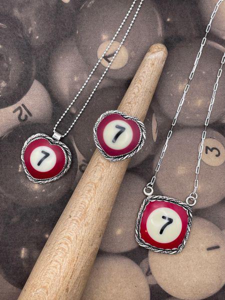 Sonic - Small Billiard Ball Lucky #7 Heart Pendant