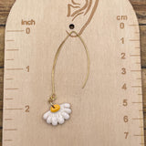 Spring Fling - White Daisy Flower Earrings: Handmade Polymer Clay