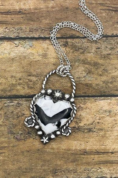 Addison - White Buffalo Turquoise Heart Pendant