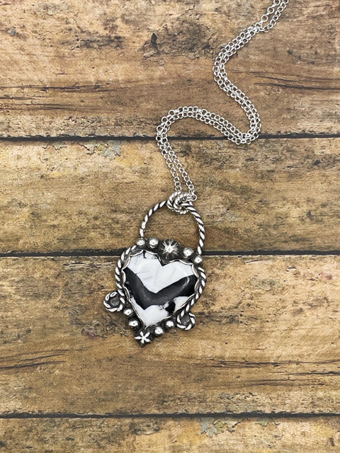 Addison - White Buffalo Turquoise Heart Pendant