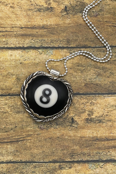 Stella - Small Billiard 8-Ball Heart Pendant Necklace