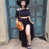 Vegan Felt Hat - XL Brim - Hanging Spider Web