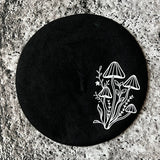 Vegan Felt Beret - Black - Mushrooms