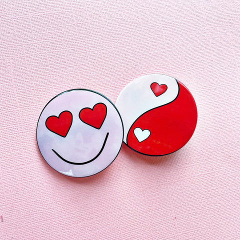 Heart Eye Smile & Ying Yang Clip Set