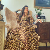 Lydia Wrap Dress in Leopard Mesh
