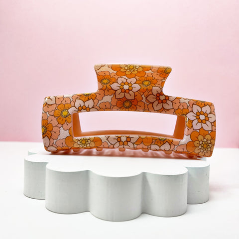 Retro Floral Claw Hair Clip