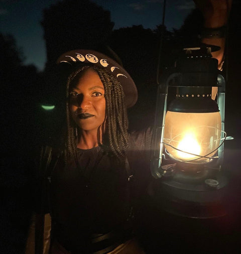 Vegan Felt Hat - Wide Brim - Moon Phase