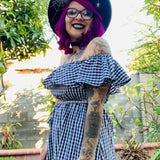 Vegan Felt Hat - XL Brim - Hanging Spider Web