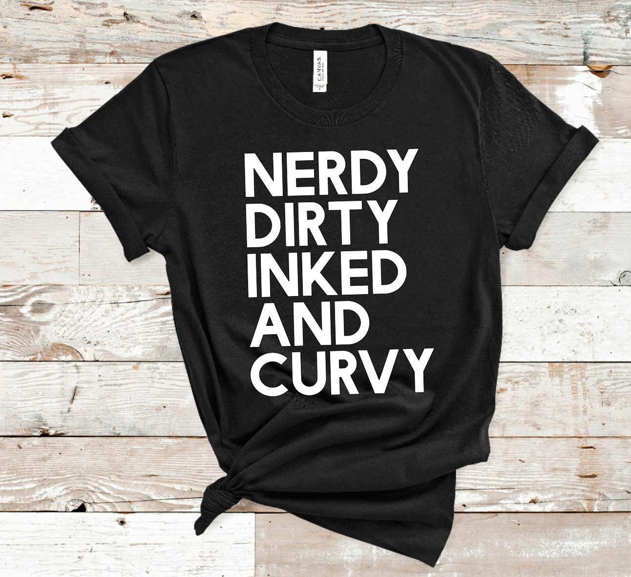 Nerdy Dirty Inked and Curvy T-Shirt: Black