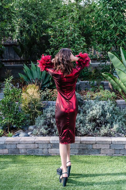 Julianne Dress in Electric Cherry