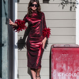 Julianne Dress in Electric Cherry