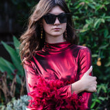 Julianne Dress in Electric Cherry