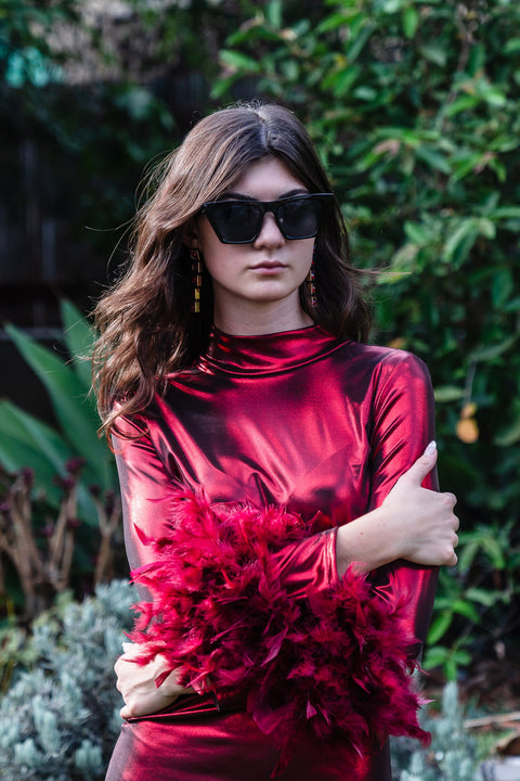 Julianne Dress in Electric Cherry