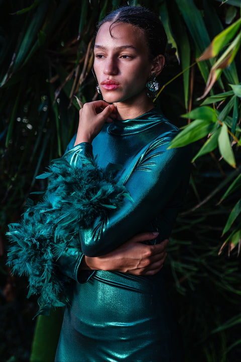 Julianne Dress in Electric Emerald