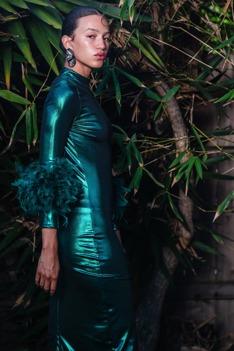 Julianne Dress in Electric Emerald