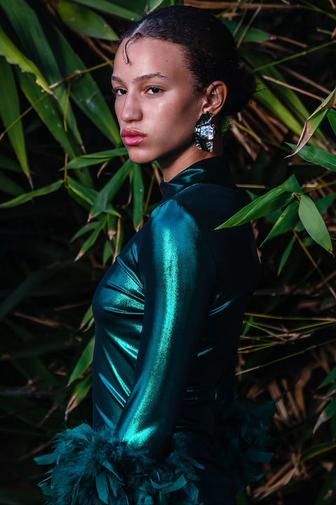 Julianne Dress in Electric Emerald