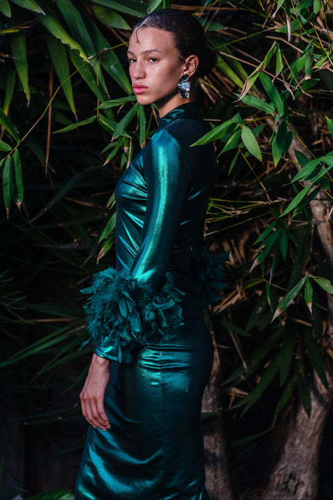 Julianne Dress in Electric Emerald