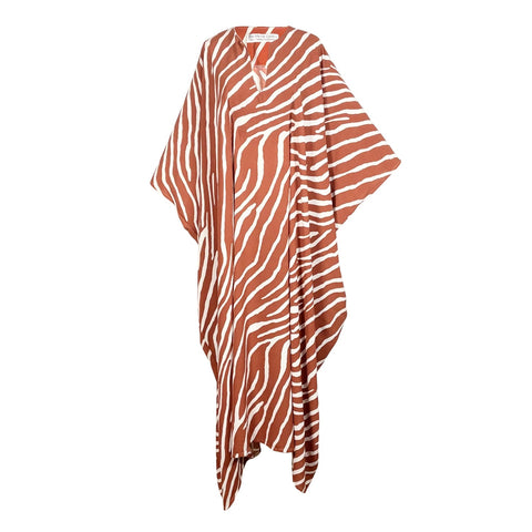 Talitha Cinched Waist Caftan In Jungle Spice