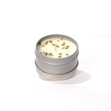 Lavender Ritual Candle with Quartz and Herbs