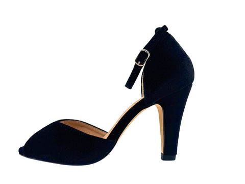 Lola Velvet Heels Black