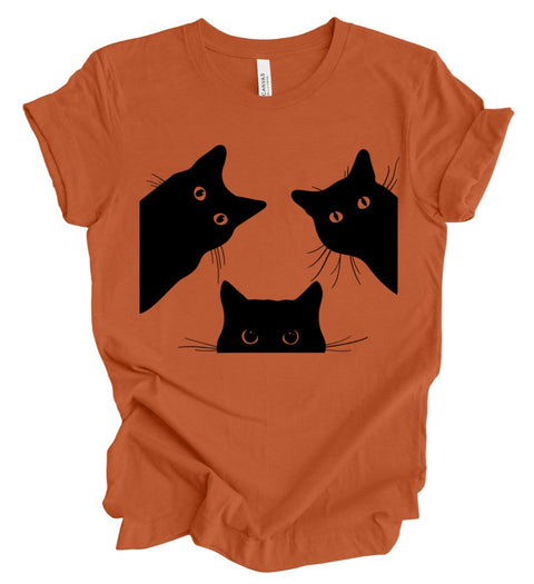 Black Cats T-Shirt: Pumpkin