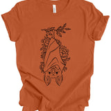 Floral Bat T-Shirt: Pumpkin