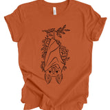 Floral Bat T-Shirt: Pumpkin