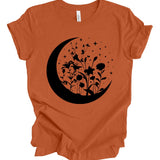 Floral Moon T-Shirt: Pumpkin