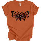 Floral Moth T-Shirt: Pumpkin