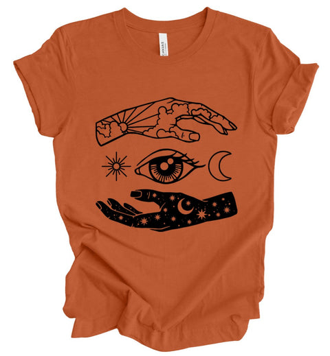 Celestial Hands T-Shirt: Pumpkin