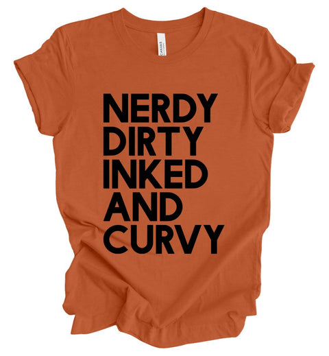 Nerdy Dirty Inked and Curvy T-Shirt: Pumpkin