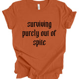 Surviving Purely Out Of Spite T-Shirt: Pumpkin