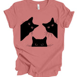 Black Cats T-Shirt: Dusty Rose