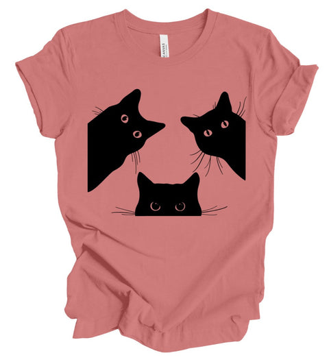 Black Cats T-Shirt: Dusty Rose