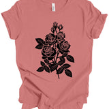 Black Roses T-Shirt: Dusty Rose