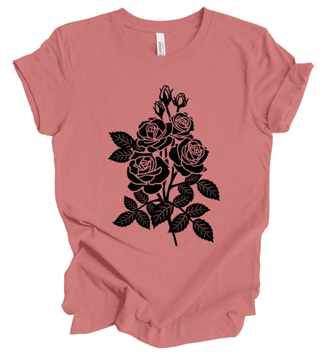 Black Roses T-Shirt: Dusty Rose