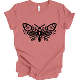 Floral Moth T-Shirt: Dusty Rose