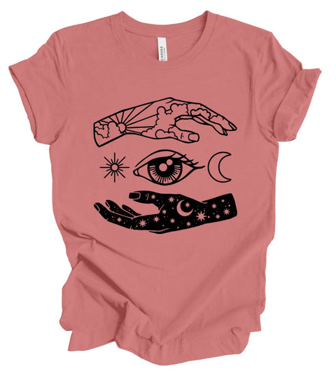Celestial Hands T-Shirt: Dusty Rose