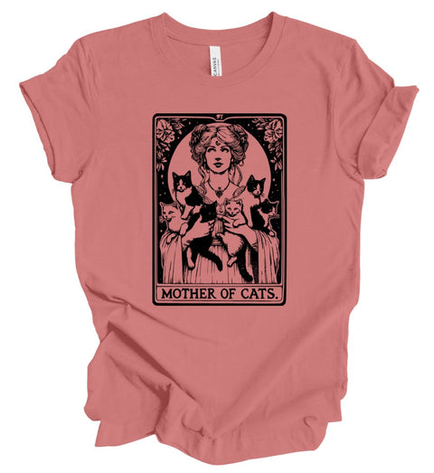 Mother of Cats Tarot T-Shirt: Dusty Rose