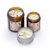 Patchouli & Pine Ritual Candle with Quartz and Herbs