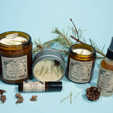 Patchouli & Pine Ritual Candle with Quartz and Herbs