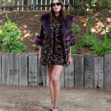 Penelope Swing Coat in Berry Boucle
