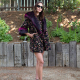 Penelope Swing Coat in Berry Boucle
