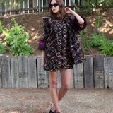Penelope Swing Coat in Berry Boucle
