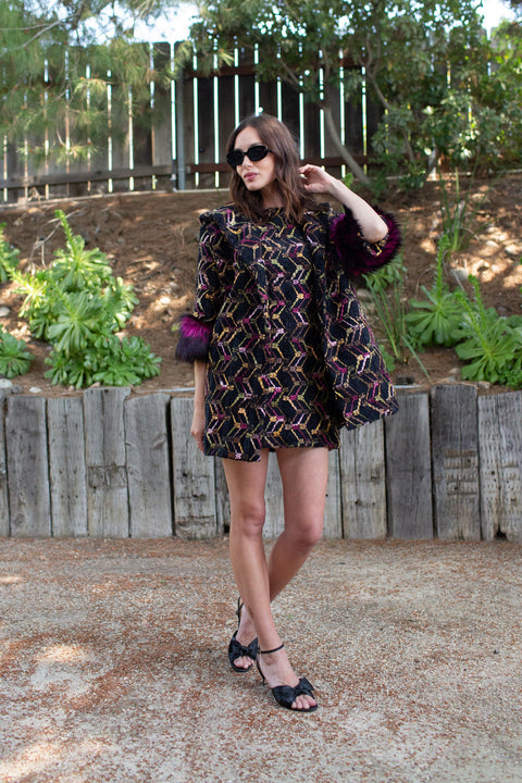 Penelope Swing Coat in Berry Boucle