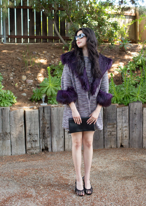 Penelope Swing Coat in Plum Horizon Boucle