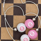 Slay - Mini Billiard 8-Ball Heart Shaped Hoop Earrings