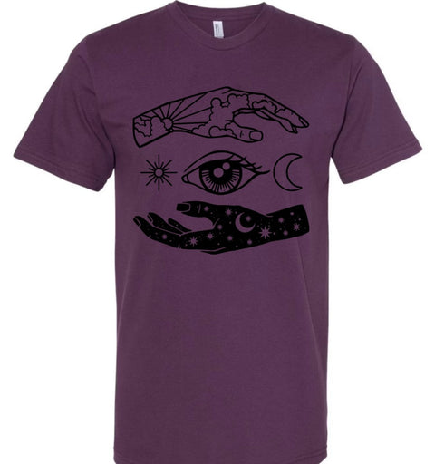 Celestial Hands T-Shirt: Plum